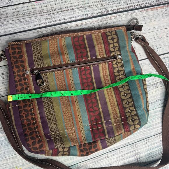 Fossil Multicolor Striped Crossbody Bag Adjustable Strap Boho - Picture 4 of 6